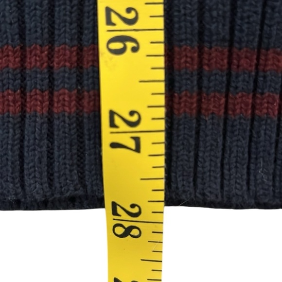 Nautica Navy Stripe V-Neck Pullover Sweater Thick 100% Cotton Long Sleeve Large - Picture 11 of 13